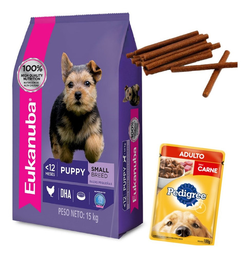 Imagen 1 de 2 de Eukanuba Cachorro Razas Pequeñas 15 Kg Con Paté Premium 300g