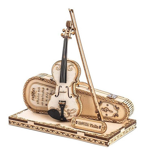 Violin Armable De Madera Miniatura Puzzle 3d Robotime