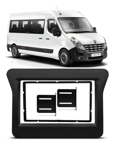 Moldura De Painel 2 Din Renault Master 2010 À 2019 Preto