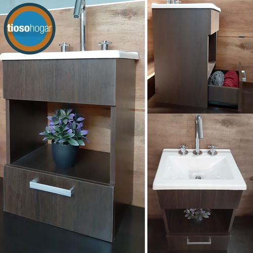 Imagen 6 de 10 de Juego Baño Vanitory Griferia Accesorio Tapa Completo