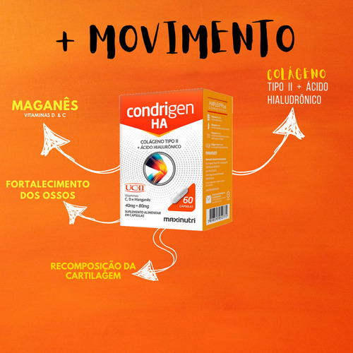 Kit 3 Condrigen H.a Colágeno Tipo 2 + Hialurônico Cl 60 Caps