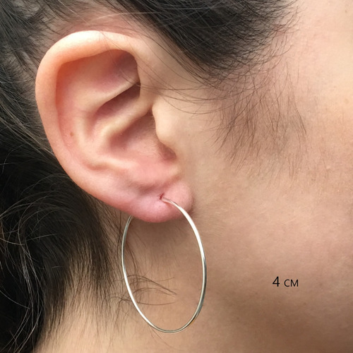 Imagen 6 de 8 de Aros Argollas Cubanos 2,6 Cm Plata 925 (nro 7)