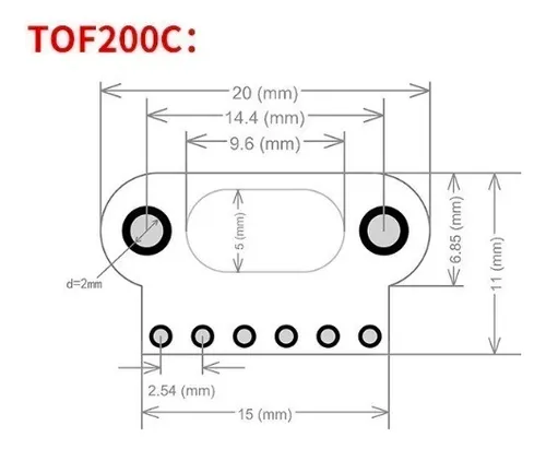 Modulo Sensor Laser Tof200c Medidor Distancia Vl530x Esp32