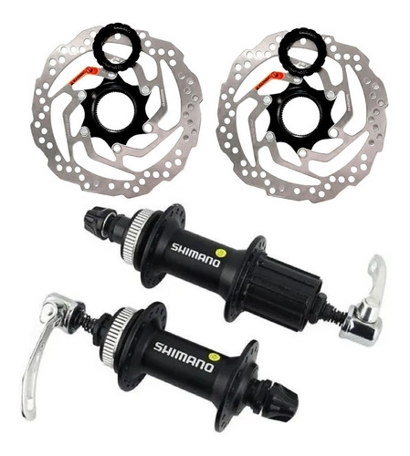 Par Cubo Shimano Alivio M435 32f 8/9/10v Com Discos Sm-rt10 