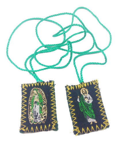  20 Escapulario V. Guadalupe Y Sn Judas Tadeo 3 X 2.5 Verde