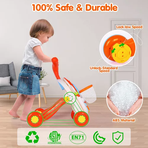 Andador de pie con centro de actividades, andador multifuncional para bebés  con mesa de aprendizaje interactiva, caminador infantil de aprendizaje