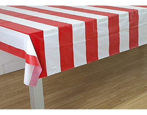 Rojo Y Blanco Rayas Carnaval Them Party Tablecover Pack De 3
