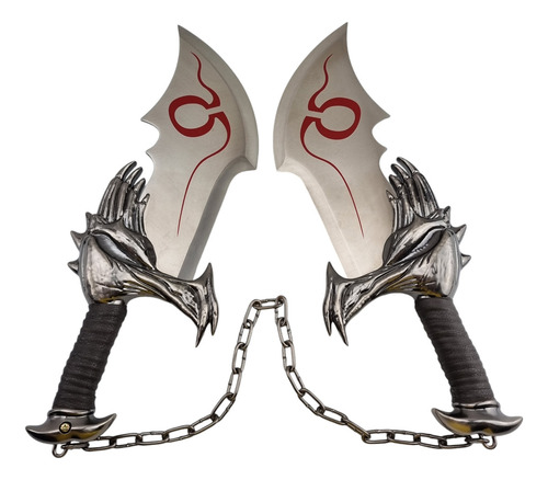 Par De Lâminas Do Caos Em Aço Kratos God Of War Com Corrente