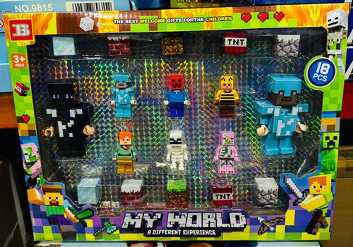 Set Minifiguras Minecraft Bloques De Construcción Magnéticos