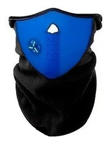 Mascara Termica Neopreno Con Cuello Polar, Bicicleta, Moto Color Azul