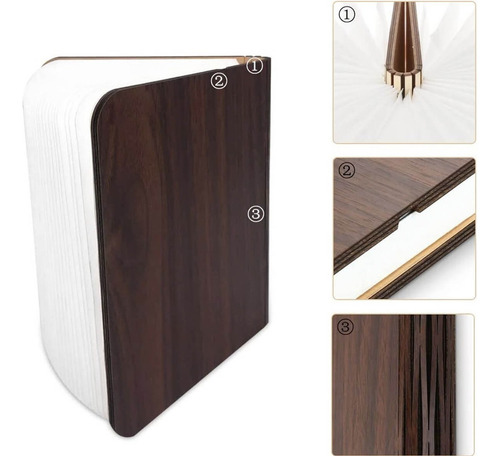 Lámpara Lectura Noche Recargable Luces Decorativa Libro Led