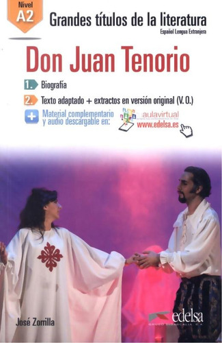 Don juan tenorio - gtl a2, de Zorrilla, Jose. Editorial Edelsa (Anaya), capa mole em espanhol, 2015