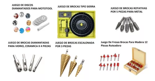 Kit Fresas Para Mototool Dremel - Mini Mandril - 6 Unidades