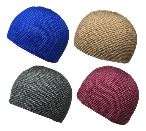 Paquete 4 Colores Gorro Musulmán Amn-271 Islam Kufi Sombrero