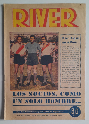 Revista River N° 292 Vs. Atlanta Año 1950