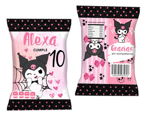 Bolsas De Papas Personalizadas (chip Bags) Kuromi 20pz