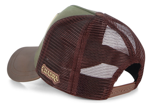 Gorra Cuadra Café/verde Único Piel/textil