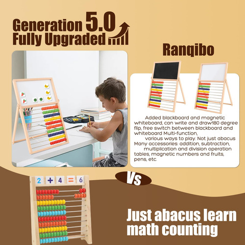 Ranqibo Wooden Abacus For Kids Math - Blackboard Blackboard