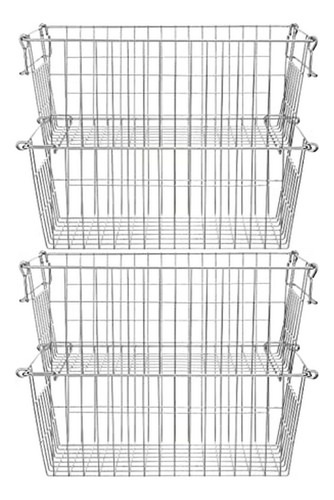 Cestas Apilables Compatibles Con Almacenamiento De Despensa.