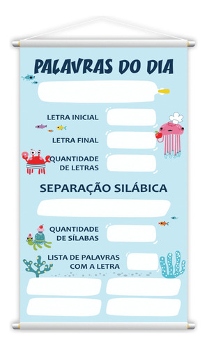 Banner Escolar Pedagógico Palavras Do Dia 120x65cm