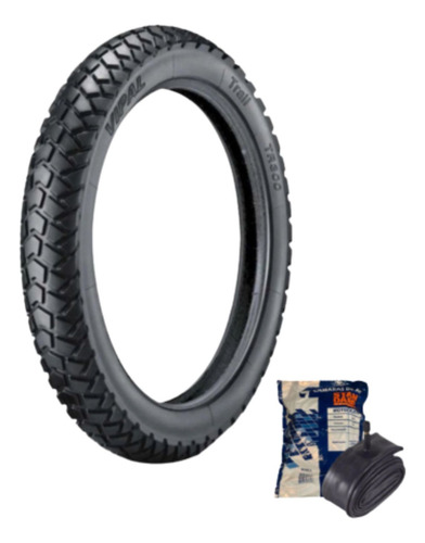 Kit Pneu Moto Vipal 90/90-21 (d) Tr300 + Camara Mg21 Gulfair