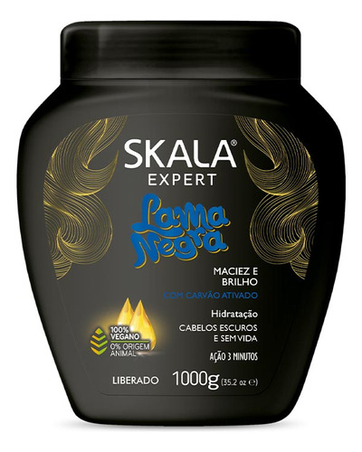 Máscara De Carbón Activado Para Cabello Oscuro Skala 1000 G