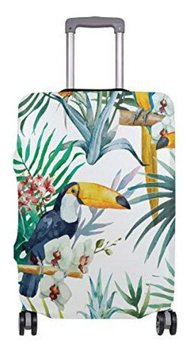 Maleta - Travel Luggage Cover Watercolor Tropical Birds Plan