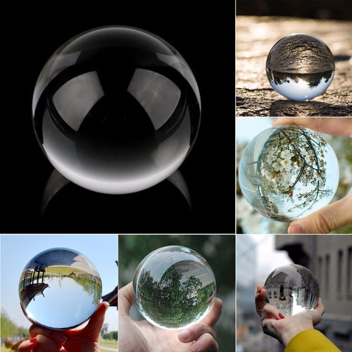 Color Transparente Bola de Cristal Esfera de Cristal Curación Fotografía ApoyoY4