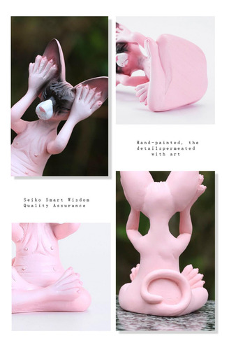 3 Estatuas De Gato Sin Pelo, Figura De Gato Meditando,