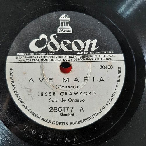 Pasta Jesse Crawford Solo Organo Odeon C172