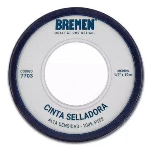 Cinta Selladora De Alta Densidad Bremen 1/2x10mm Cod:7703