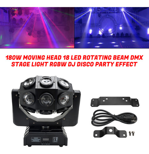 Cabezal Móvil De 180 W, 18 Led, Rgbw, Efecto Dj Disco Party