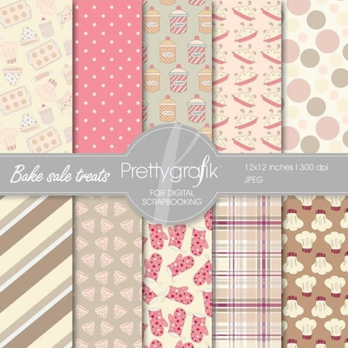 Kit Imprimible Pack Fondos Pasteleria Clipart Cod 2