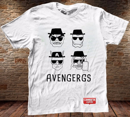 Camiseta Masculina Heróis Sátira Série Avenger Heisenberg