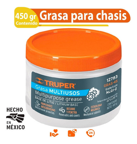 Grasa Chasis De Litio Para 450 Gr. Truper 12783