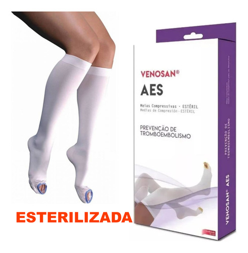 Meia Elástica 3/4 Venosan Antitrombo Cirúrgica Estéril