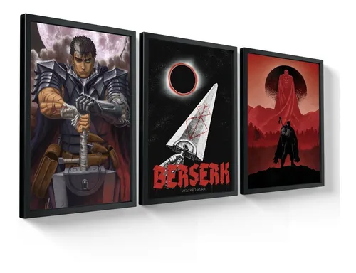 Quadro Anime Berserk Mangá Arte Poster Moldurado em Promoção na