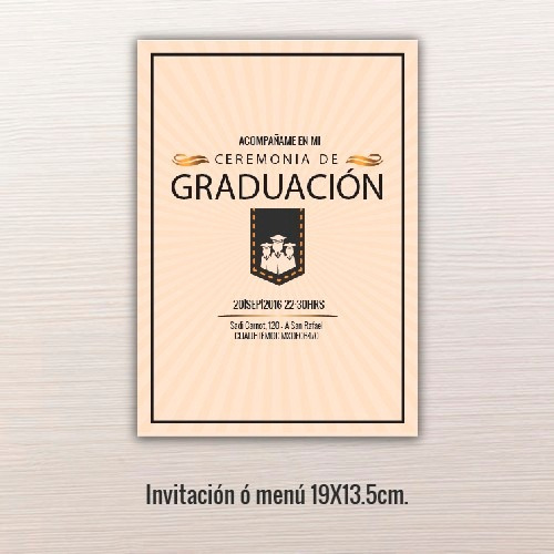 24 Pz - Invitaciones - Graduación // 19x13.5cm.