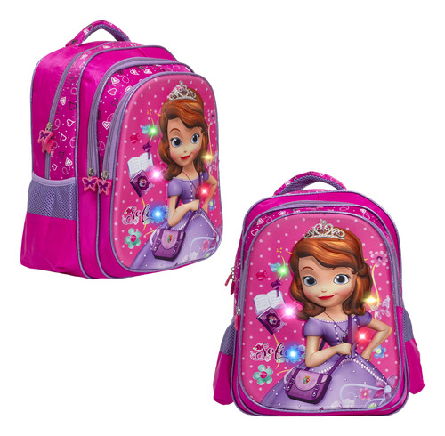 Mochila Iantil Menina Princesa Sofia Led Imediato