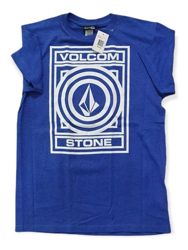 Playera  Volcom T-shirt Azul Caballero Stone