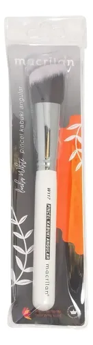 Pincel de Maquiagem Macrilan W117 para Contorno e Blush, Cerdas Sintéticas Branco