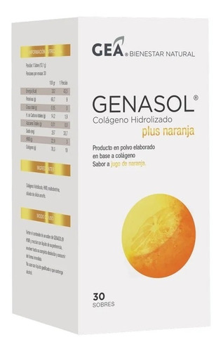 Genasol Genasol Plus Naranja Colágeno Hidrolizado 30 Sobres