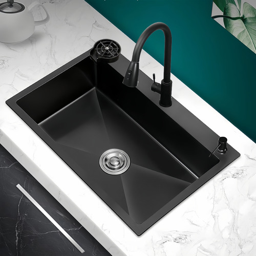 Fregadero De Cocina De Acero Inoxidable 80x45 Con Accesorios