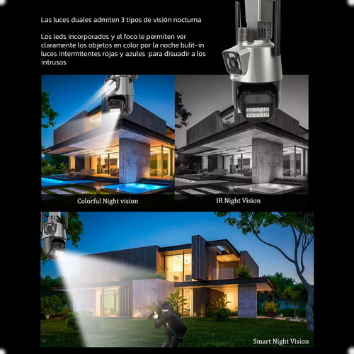 Camara Wifi Ip Inalambrico Doble Lente Exterior - Otec