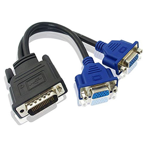 Dms-59 pines Macho A Dual Vga Female Y Splitter Cable Adapta