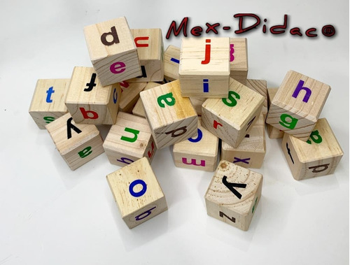 Cubos De Letras Minúsculas, Mayúsculas, Números 3.5 Cm Mad