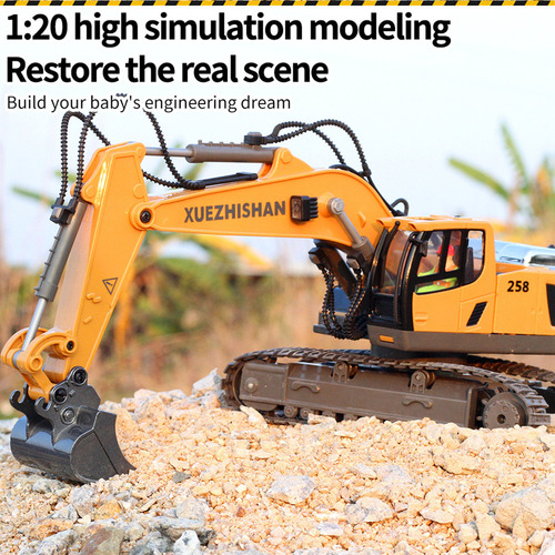 Excavadora Tractor Rc De Juguete, 11 Canales, 1/20, 2.4 Ghzy