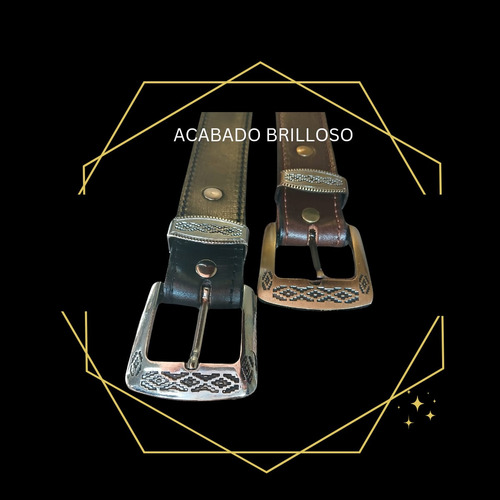 Cinturon Cinto Cuero Hombre Casual Marrón Liso 110
