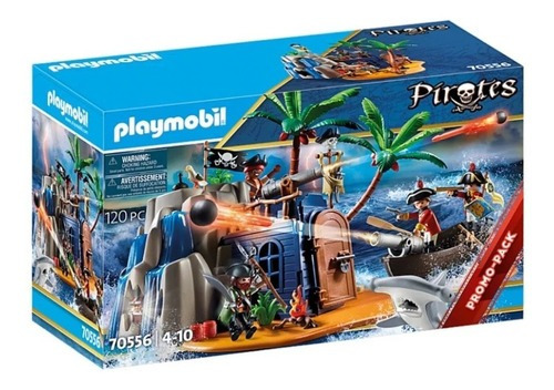 Playmobil Esconderijo Da Ilha Pirata - Pirates - 70556 Quantidade de peças 120