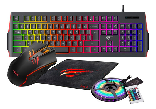 Combo Gamer Teclado, Mouse,pad Y Tira Led Gd3 I Css®